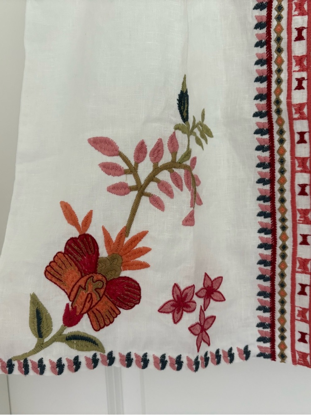 NWT Johnny Was Linen Embroidered Relaxed Yoke Tank M - Picture 4 of 12
